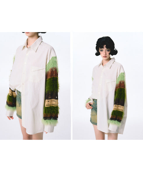 Knit Sleeve Blouse